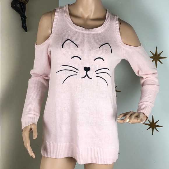 Hot Topic Light Pink Cat Cold Shoulder 